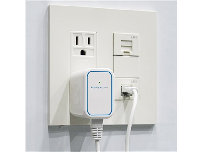 プラネックス、ホテルの有線LANを無線化するコンセント型ルーター