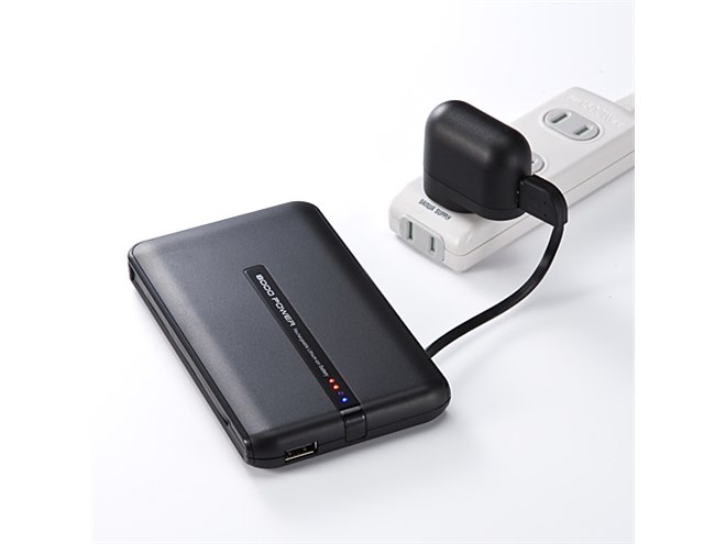サンワ、充電・蓄電ケーブル一体型の8000mAhモバイルバッテリー - 価格.com