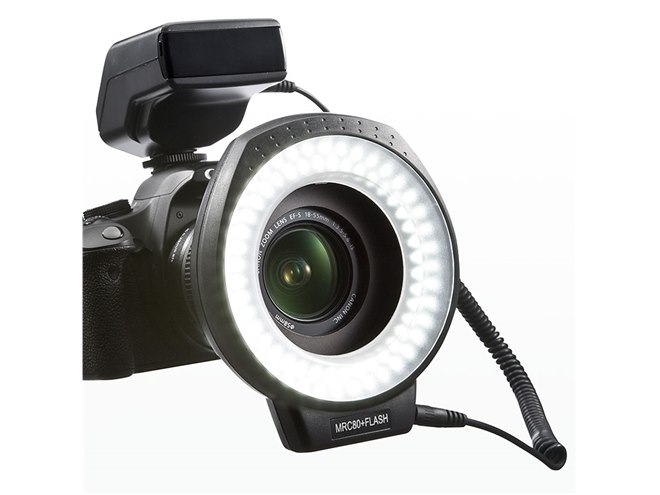 サンワ、接写やフラッシュ撮影に最適なLED80灯搭載のLEDリングライト