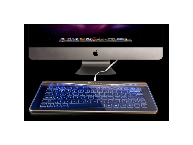 上海問屋、透明ガラス製のブルーLED搭載タッチキーボード - 価格.com