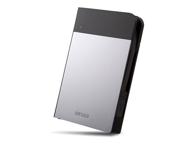バッファロー、ICカードをかざしてロック解除できる耐衝撃ポータブル