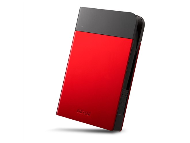 バッファロー、ICカードをかざしてロック解除できる耐衝撃ポータブル