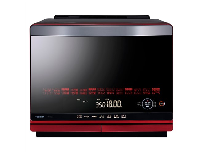 TOSHIBA 東芝 オーブンレンジ ER-ND300 レッド 2016年製 東芝、「焼く」「煮込む」など1枚5役の深皿を付属した「石窯