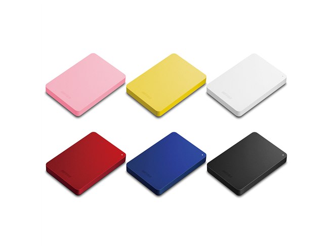 バッファロー、マット塗装で6色ラインアップのUSB 3.0ポータブル