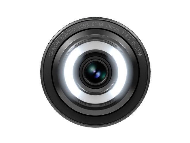 Canon - 超美品 Canon EF-M28mm F3.5 マクロ IS STM LED付き 世界初のLEDライト内蔵マクロレンズ！ キヤノン「EF-M28mm F3.5