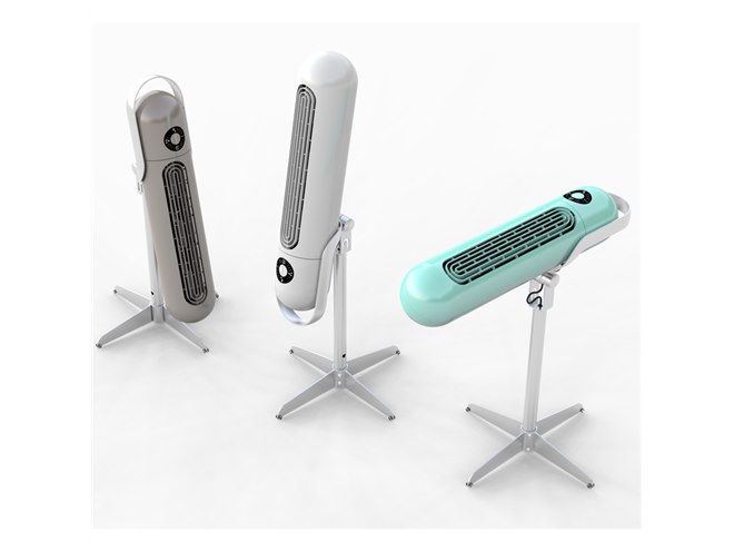 卓上エアークリーンファン　ドウシシャ　色ホワイト ドウシシャ、収納しやすい扇風機の新モデル「AirStick」「ツインデスク