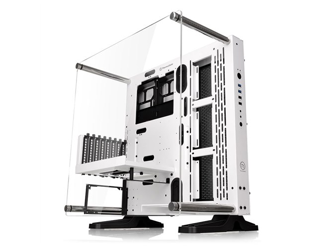 core p3 白　塗装 Thermaltake、透明アクリルを採用したオープンフレーム型PC