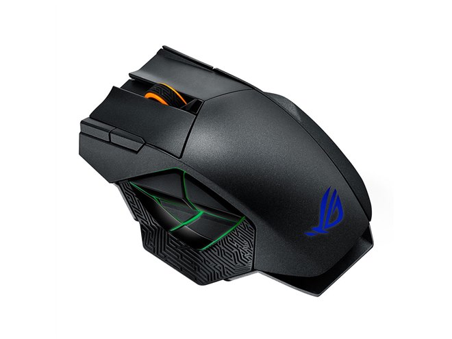 ASUS、左側面に6ボタンを搭載したMMOゲームマウス「ROG Spatha