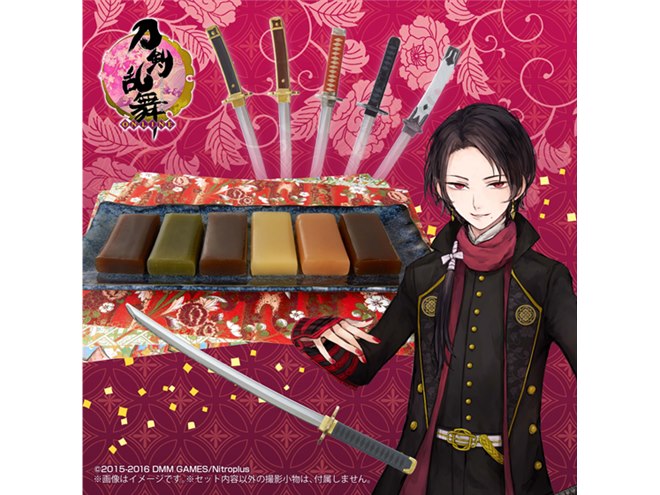 刀剣男士」、金属製刀剣菓子切付きのようかん詰め合わせセット