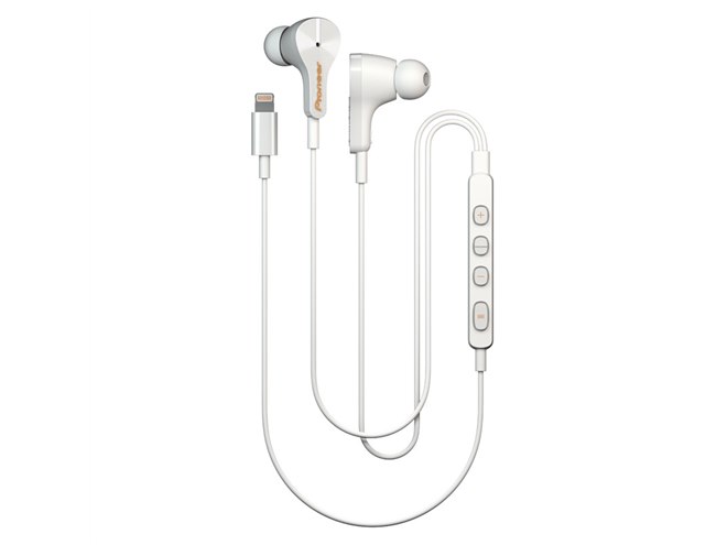 未開封)Pioneer RAYZ PLUS Lightning イヤフォン　銀色 iPhoneに充電しながら音楽が聴けるLightning接続ノイキャンイヤホン