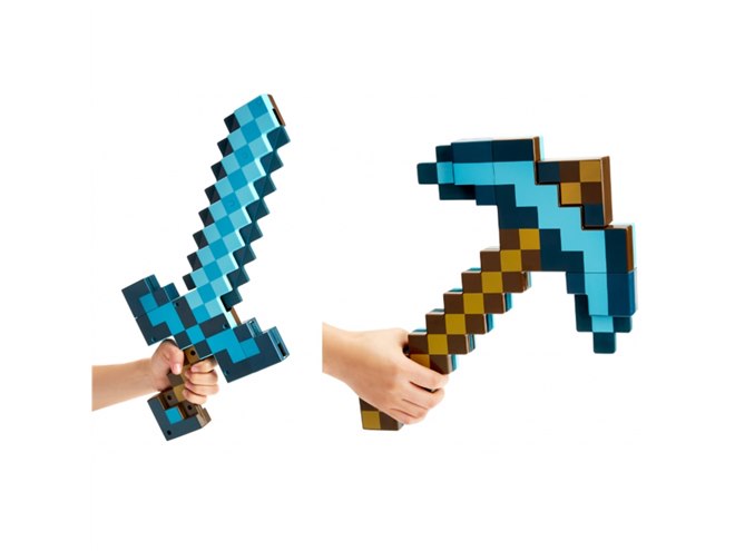 マインクラフト」なりきりアイテム！ ドットテイストの剣/ツルハシ