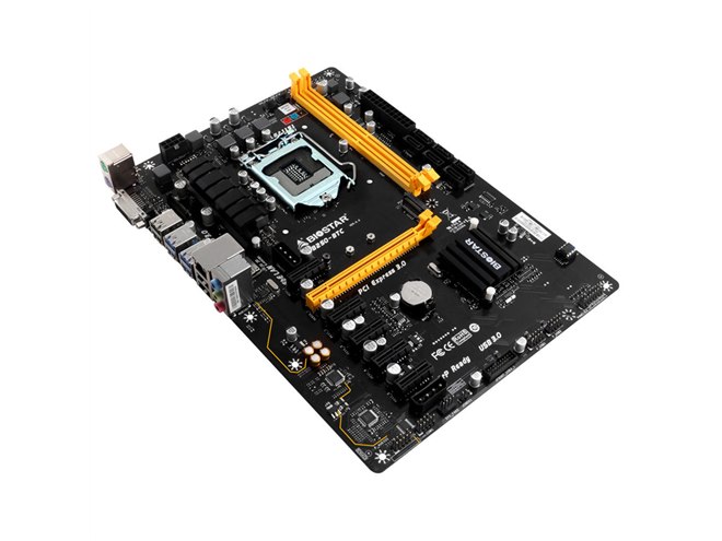 BIOSTAR TB250-BTC マザーボード BIOSTAR、グラフィックボード6枚を搭載可能なマザー「TB250-BTC