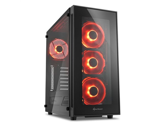 Sharkoon、強化ガラスとLEDファンを採用したPCケース「SHA-TG5