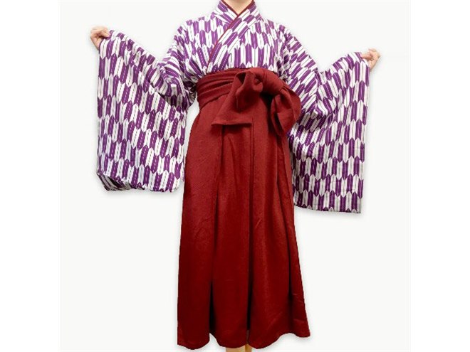 ハイカラさんルームウェア　緑袴 格安正統派古典袴 緑 矢絣柄 はいからさん シンプル 大人っぽい