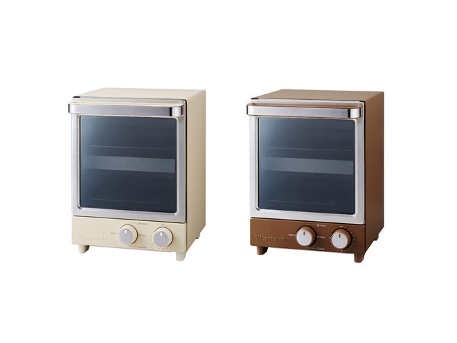 ビタントニオ、ナチュラルカラーの2段式縦型オーブントースター「VOT