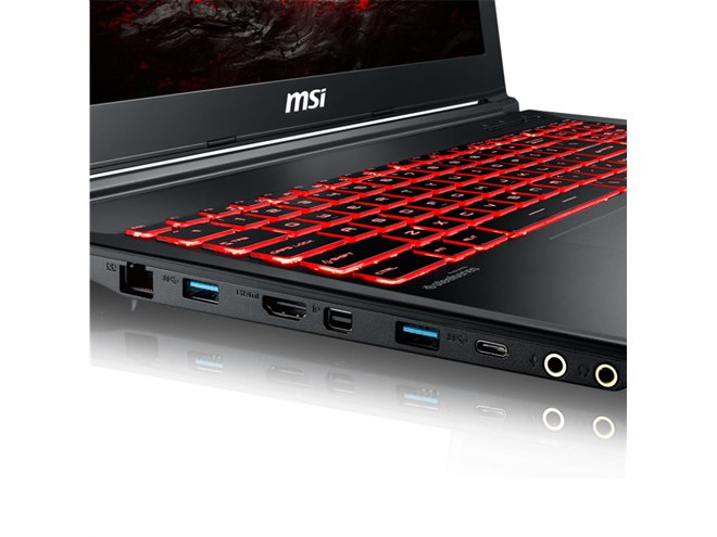 i7 GTX 1050搭載　ゲーミングPC MSI、Core i7-7700HQとGeForce GTX 1050を搭載した15.6型ゲーミングPC