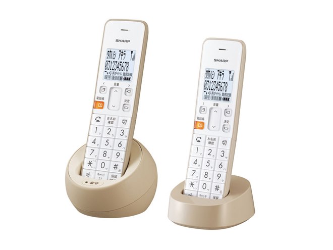 SHARP - シャープ 電話機 ホワイト系JD-S08CW-W シャープ、ラウンドフォルムデザインのコードレス電話機「JD