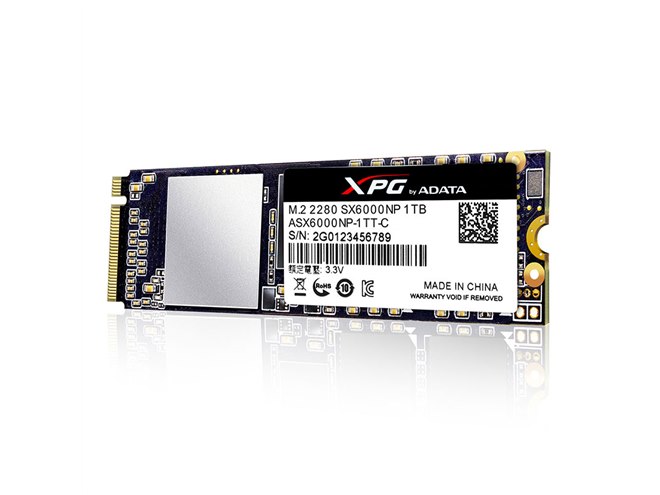 ADATA、リード1000MB/s、ライト800MB/sのM.2接続のSSD「XPG SX6000 SSD