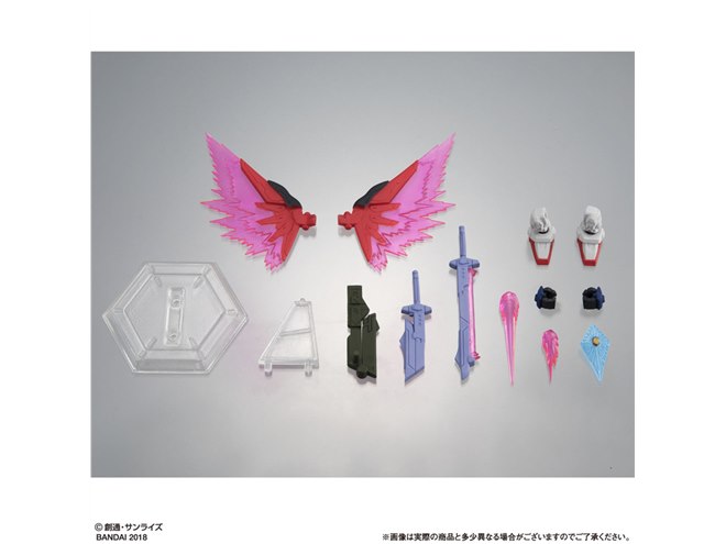 ガシャポン戦士 f フォルテ  デスティニーガンダム 拡張セット ＋本体3機 光の翼など、「ガシャポン戦士F デスティニーガンダム」拡張