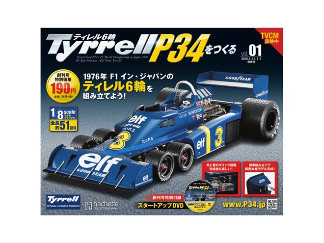 1976年F1イン・ジャパンの「ティレル6輪」を作るパートワークマガジン