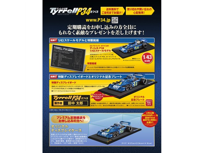 1976年F1イン・ジャパンの「ティレル6輪」を作るパートワークマガジン