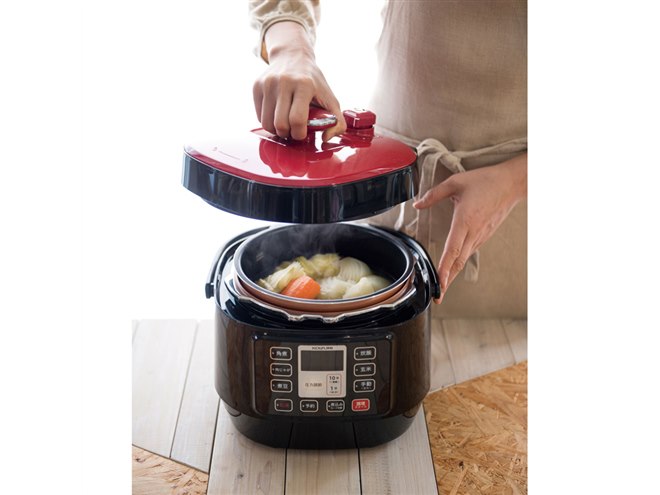 コイズミ、5段階圧力で時短・本格煮込みができるマイコン電気圧力鍋
