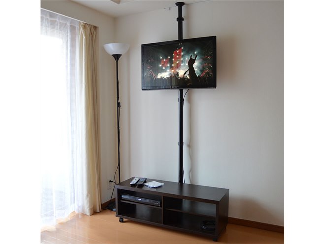 つっぱりテレビスタンド タンスのゲン テレビ台 テレビスタンド 壁寄せ つっぱり式 首