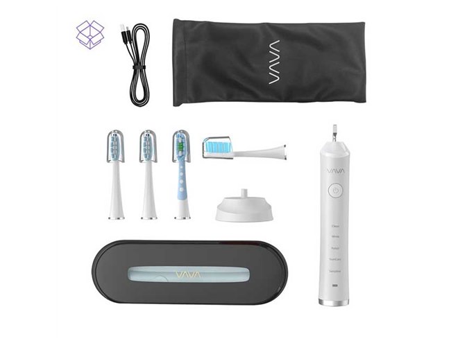 VAVA、3種の交換ブラシヘッド付き防水IPX7電動歯ブラシ「VA-EE007