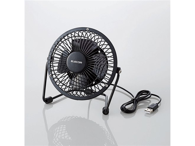 エレコム、耐久性の高い金網フレームを採用したUSB扇風機「FAN-U182