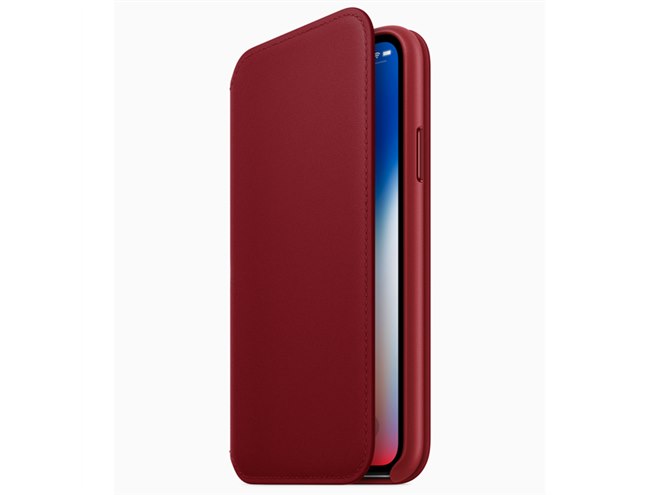 アップル、iPhone X レザーフォリオケースに「(PRODUCT)RED」追加