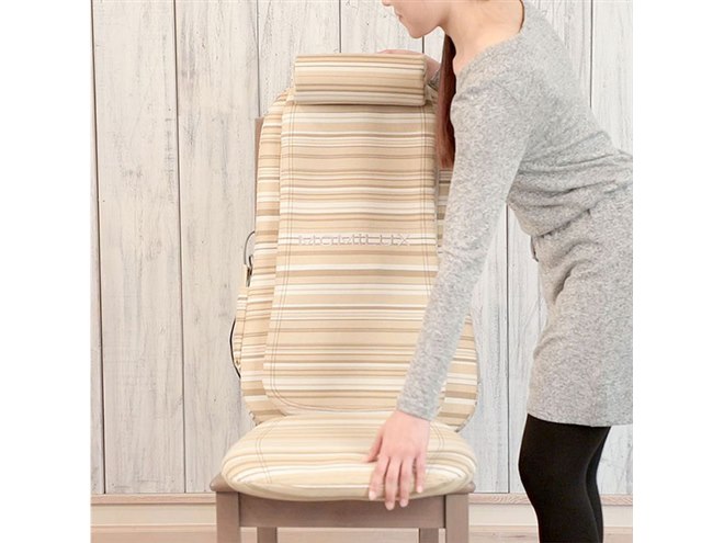 マッサージ機 シートマッサージャー モミラックス 軽量 肩 腰 ドウシシャ DLM-1801 レッド マッサージチェア 軽量シートマッサージャー もみラックス(MOMiLUX) ストライプブラウン DLM-1801-SBR