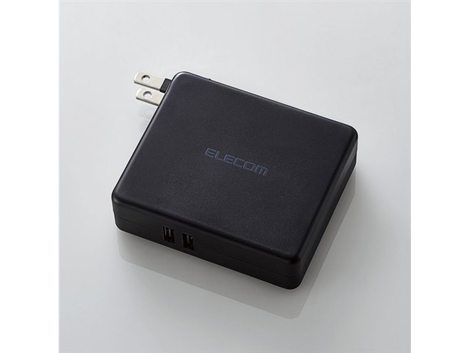 エレコム、AC充電器一体型で2ポート搭載＆最大2.4A出力のモバイル