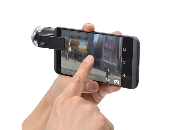 360度パノラマビュー撮影用のスマホ向けクリップ式レンズ、3,980円