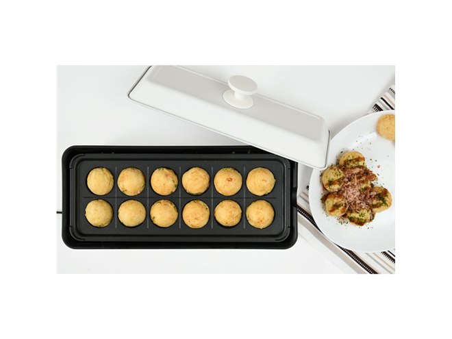 YAMAZEN、全面ヒーター搭載でムラなく焼ける「2wayスリムたこ焼き器