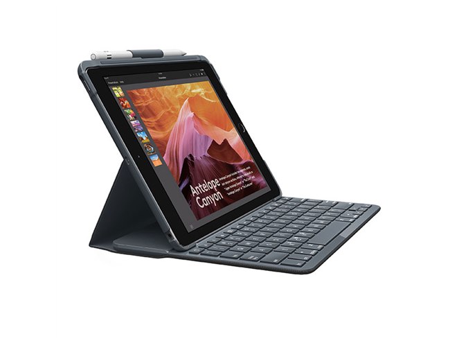 Logicool ロジクール IK1052BK 第5世代iPad対応 ロジクール、電池寿命4年の第5世代iPad用キーボード一体型カバー