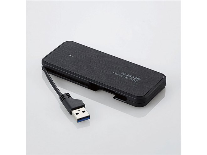 エレコム、ケーブル一体型タイプのSSD「ESD-EC」に480GBモデルを追加