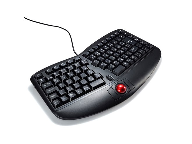 サンワサプライ エルゴノミクスキーボード トラックボール SKB-ERG5BK サンワ、エルゴノミクス形状のキーボード「SKB-ERG3BK」「SKB-ERG5BK