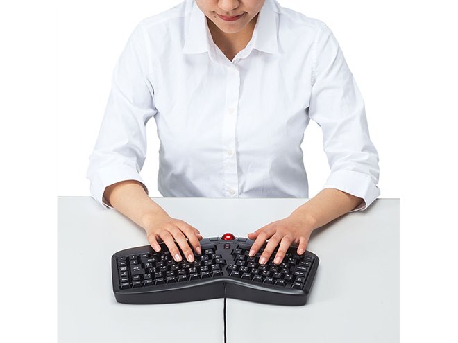 サンワ、エルゴノミクス形状のキーボード「SKB-ERG3BK」「SKB-ERG5BK