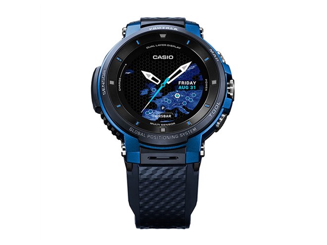 カシオ、オフライン地図やGPSを最大3日間使用できる「PRO TREK Smart