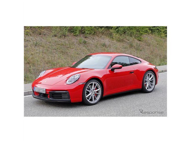赤いボディの「S」も捕捉…ポルシェ 911 新型、発表直前フルヌード