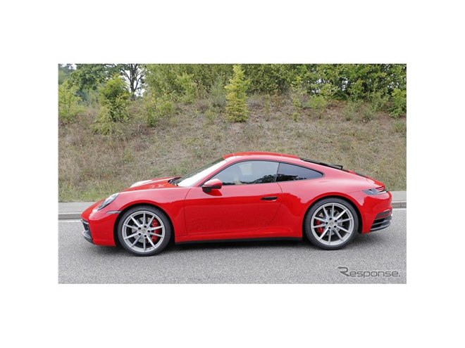 赤いボディの「S」も捕捉…ポルシェ 911 新型、発表直前フルヌード