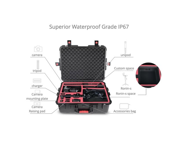 片手持ちスタビライザー「DJI Ronin-S」を組み立てたまま収納