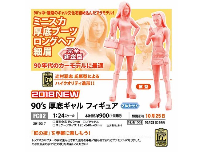 90年代ギャル”をイメージしたプラモが発売、ミニスカや厚底ブーツなど