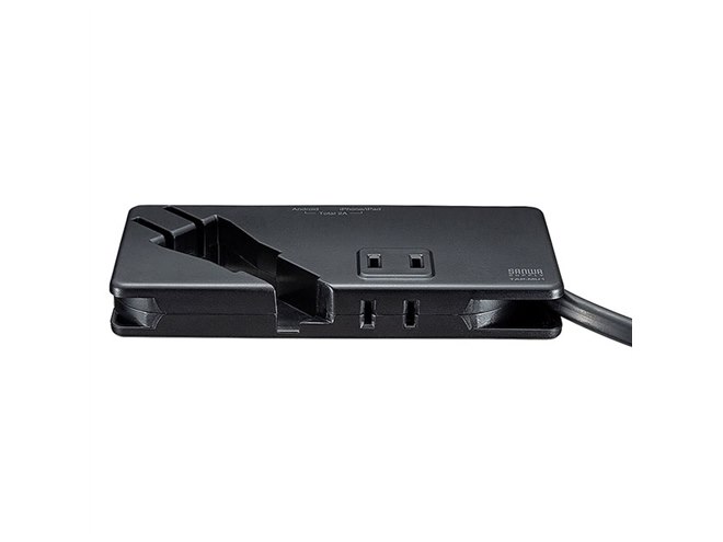 サンワ、携帯性にすぐれた充電用USBポート付き薄型2個口電源 サンワ、携帯性にすぐれた充電用USBポート付き薄型2個口電源