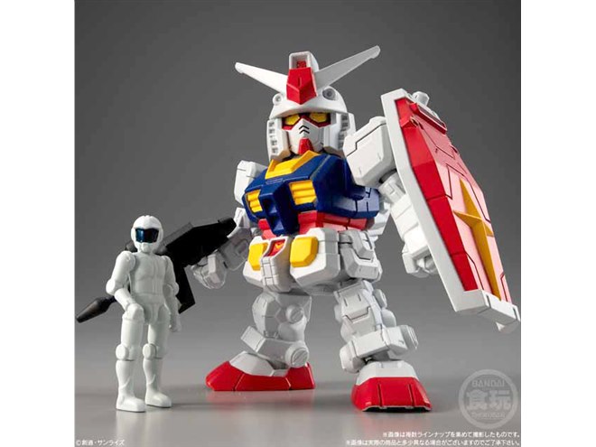 ガンダム マイクロウォーズ RX-93 νガンダム パイロット アムロ付 完成品 機動戦士ガンダム」可動パイロットがMSに乗り込む、食玩新シリーズ