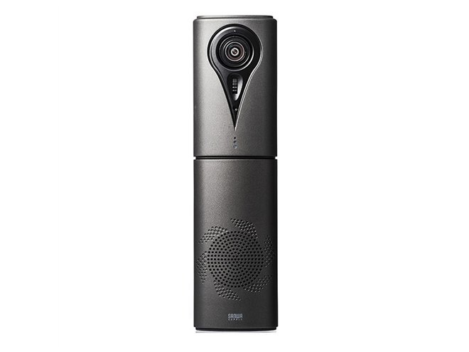 サンワダイレクト WEB会議マイクスピーカー カメラ内蔵 フルHD Skype/FaceTime 対応 全指向性 USB接続 400-MC013 サンワ、カメラ内蔵のWEB会議スピーカーフォン「400-MC013