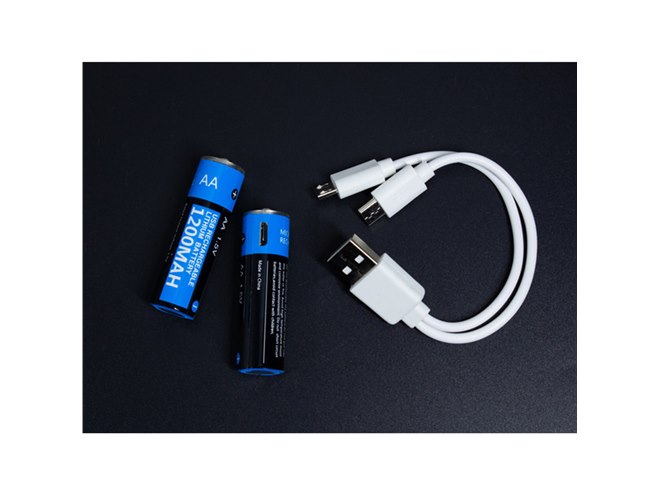 上海問屋、USB充電に対応したリチウムポリマー単3形乾電池「DN-915591