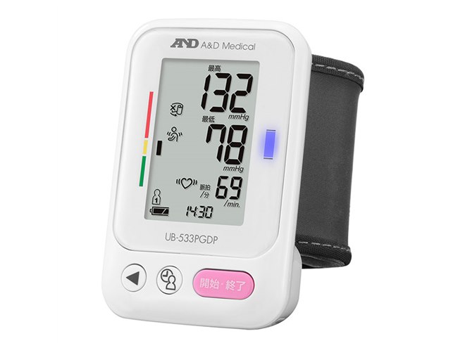 A&D、10年保証に対応した手首式デジタル血圧計「UB-525DP」「UB