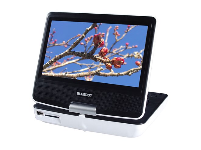 BLUEDOT、モバイルバッテリーが電源になる7型ポータブルDVD「BDP-1719W