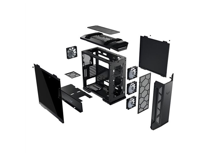 ASUS、耐久性を重視したTUF Gamingシリーズ初のミドルタワーPCケース